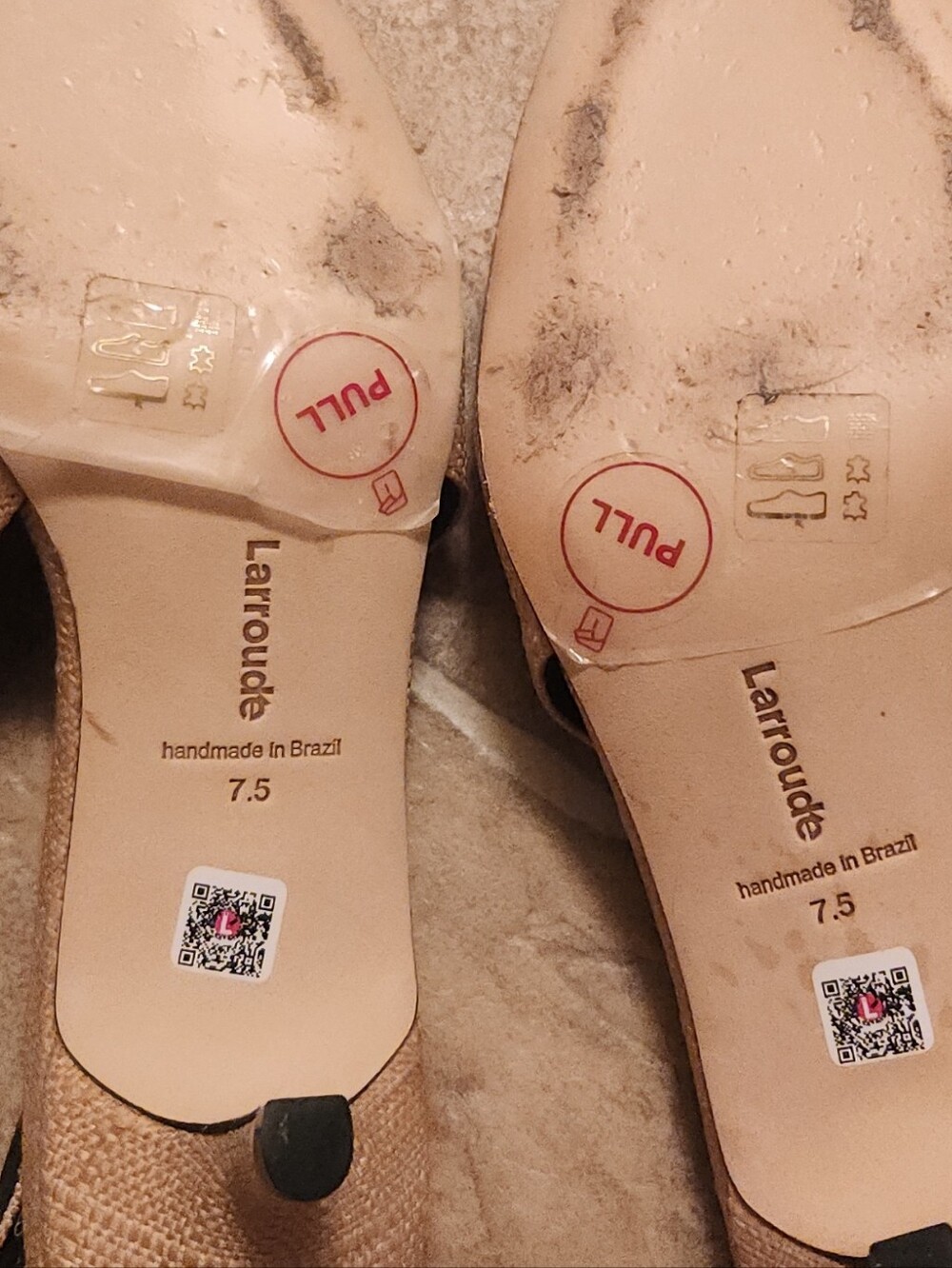 Larroude Beige and Black Slingback Kitten Heels - Picture 10 of 10
